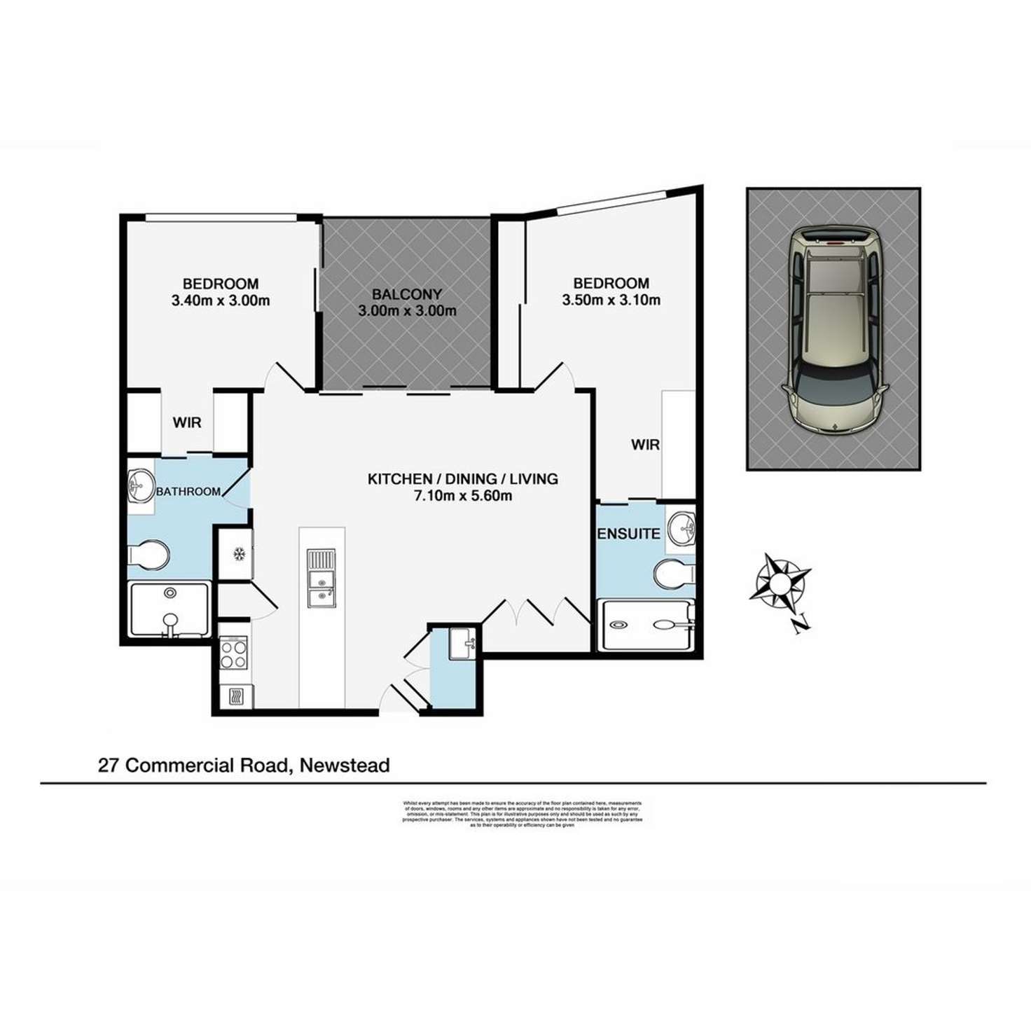 Floorplan of Homely apartment listing, 713/27 Commercial Road, Newstead QLD 4006