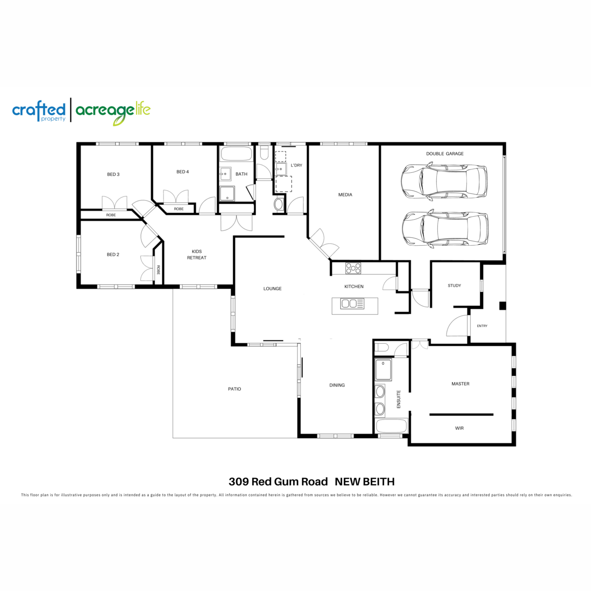 Floorplan of Homely acreageSemiRural listing, 309 Red Gum Road, New Beith QLD 4124