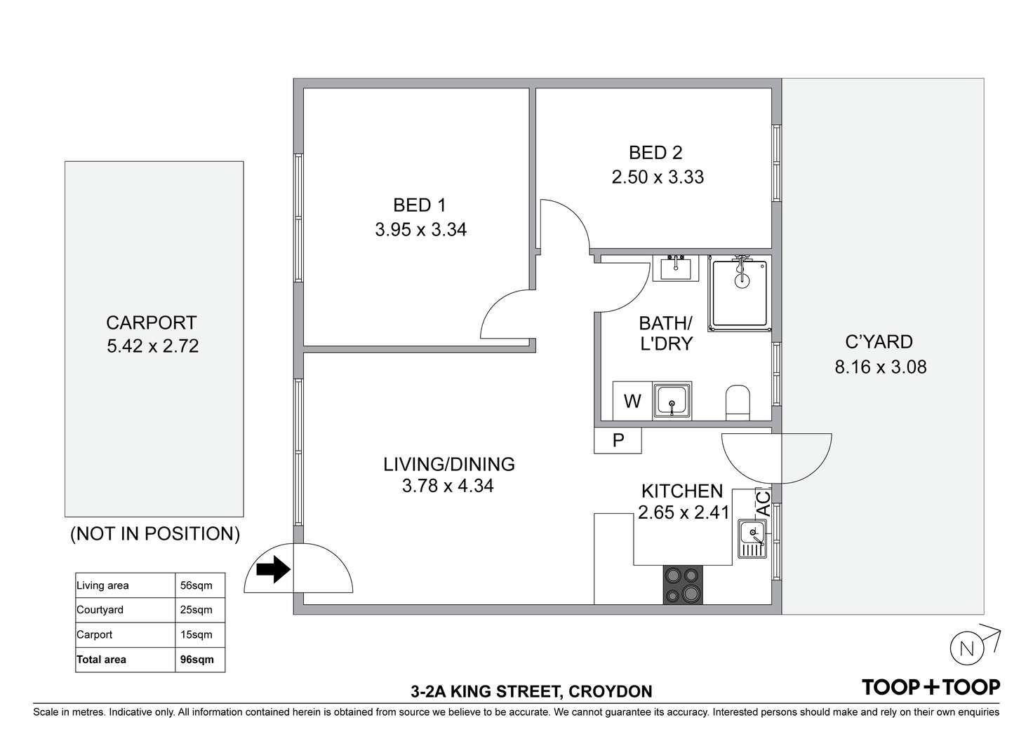 Floorplan of Homely unit listing, 3/2A King Street, Croydon SA 5008
