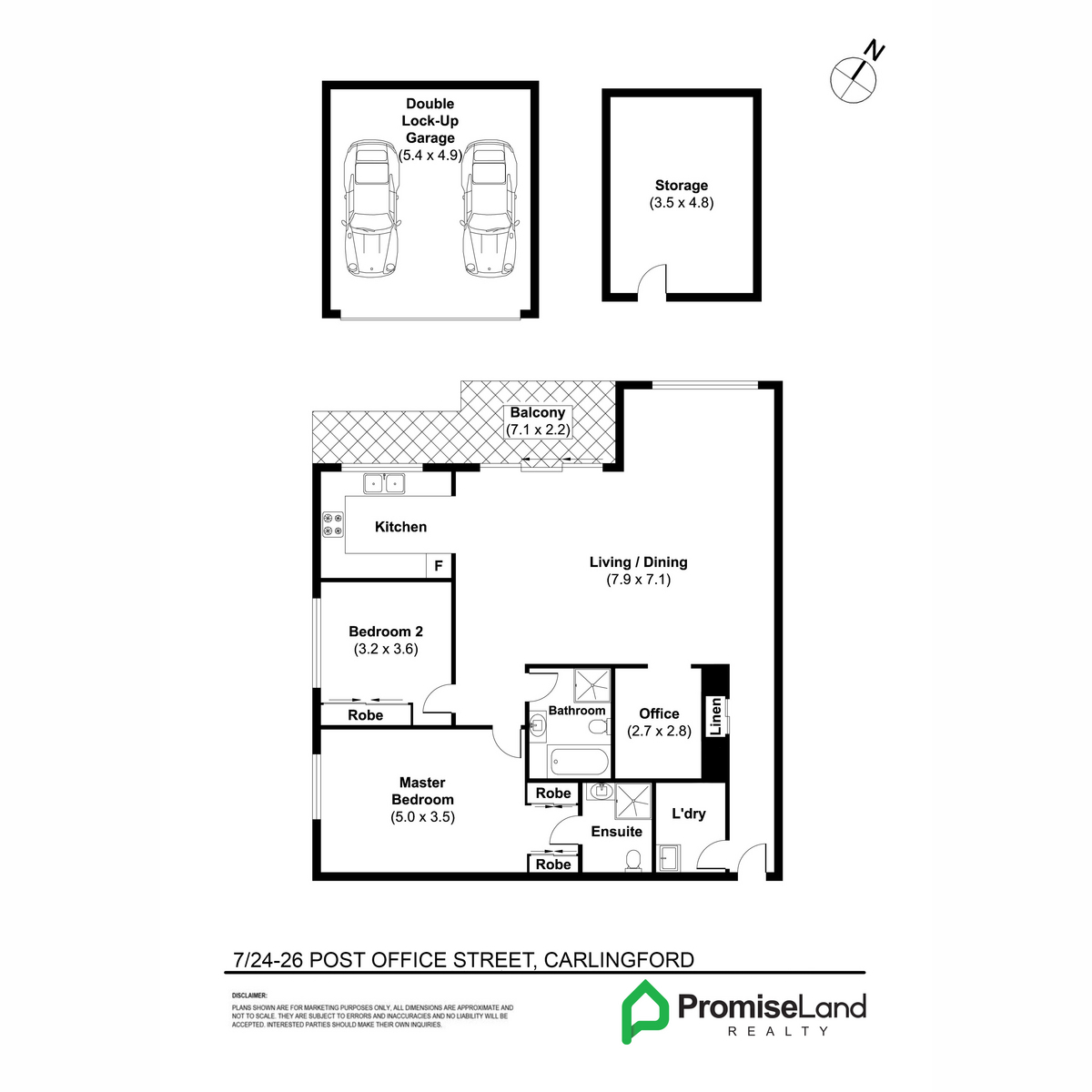 Floorplan of Homely apartment listing, 7/24-26 Post Office Street, Carlingford NSW 2118