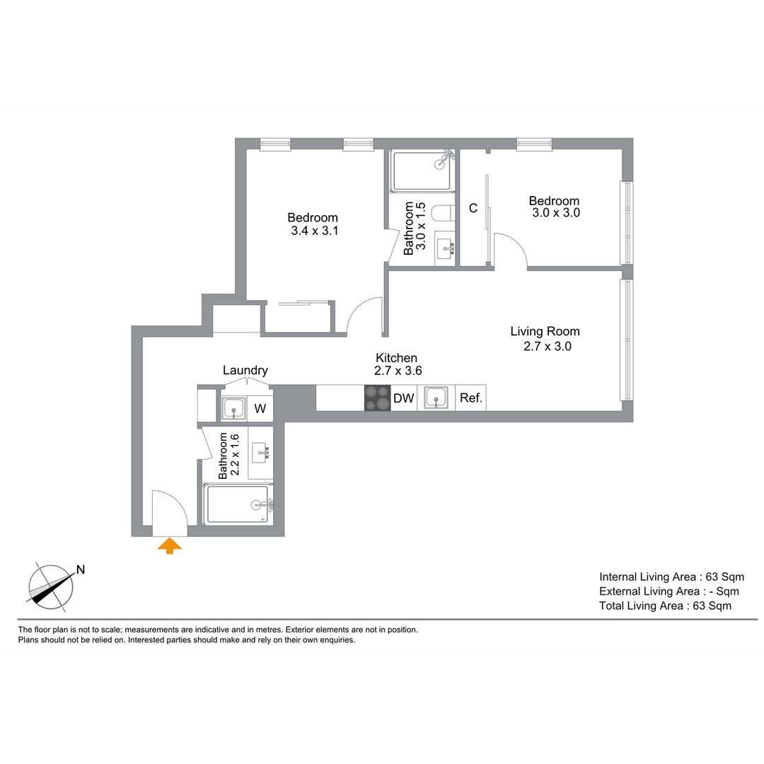Floorplan of Homely apartment listing, 1301/128 Brookes Street, Fortitude Valley QLD 4006