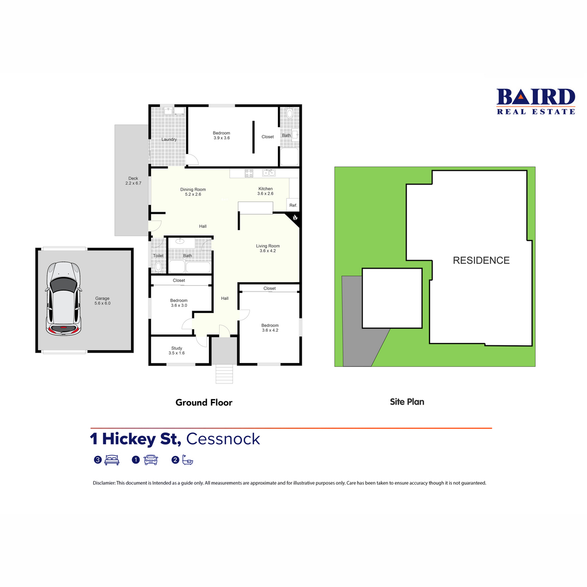 Floorplan of Homely house listing, 1 Hickey Street, Cessnock NSW 2325