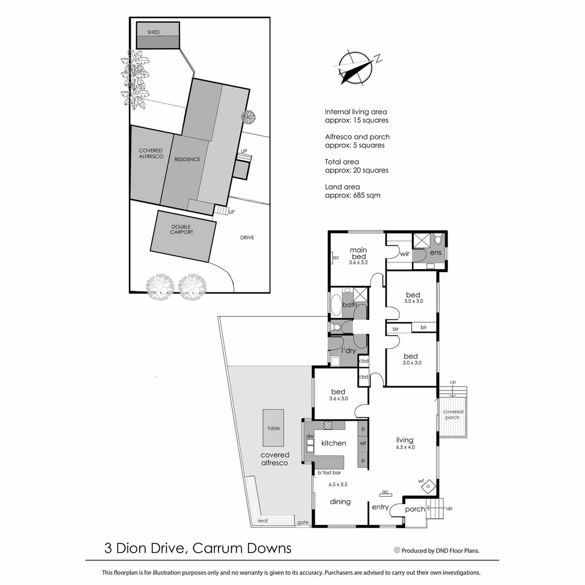 Floorplan of Homely house listing, 3 Dion Drive, Carrum Downs VIC 3201