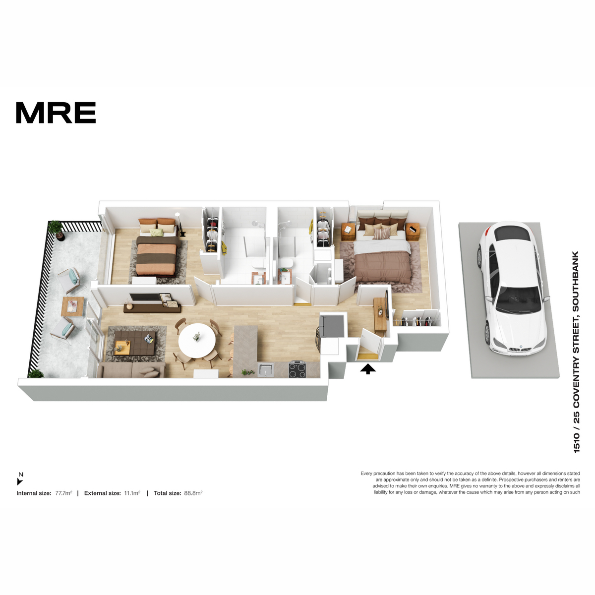 Floorplan of Homely apartment listing, 1510/25 Coventry Street, Southbank VIC 3006