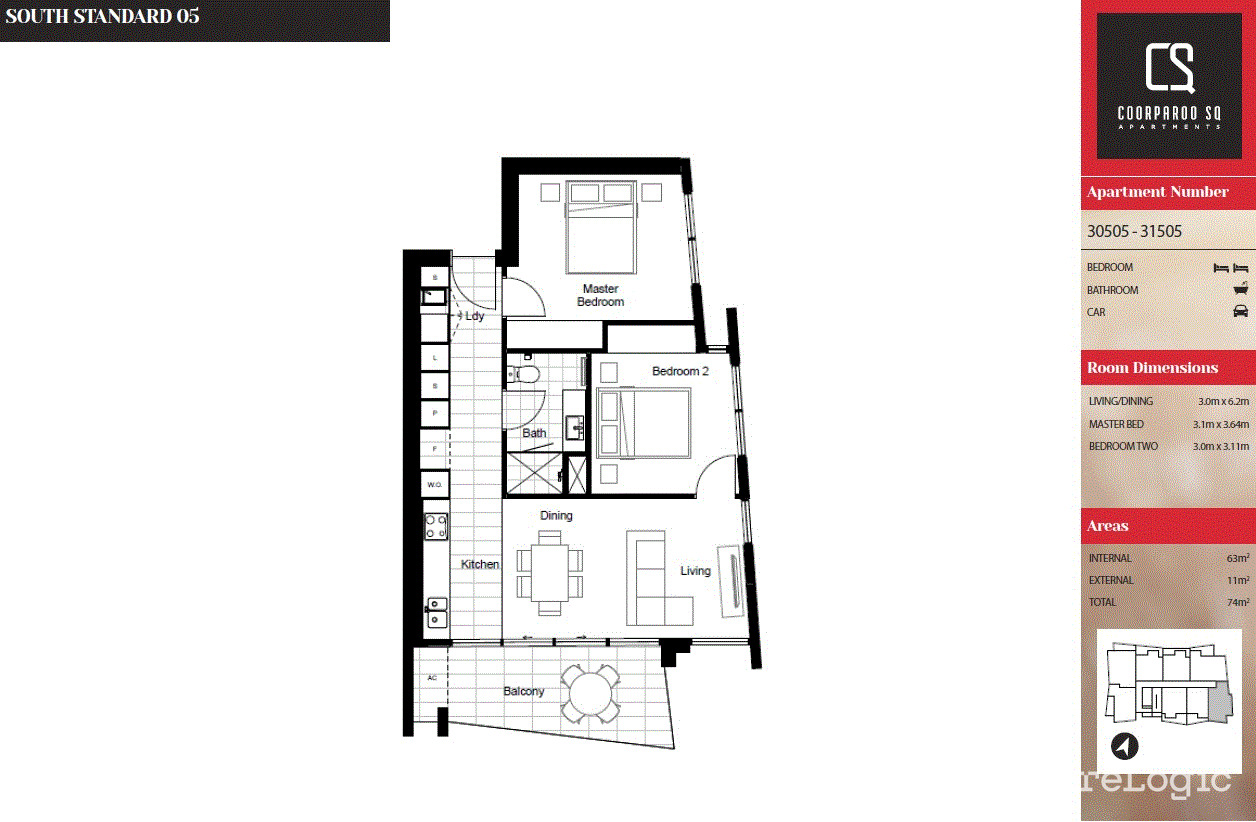 Floorplan of Homely apartment listing, 31105/300 Old Cleveland Road, Coorparoo QLD 4151