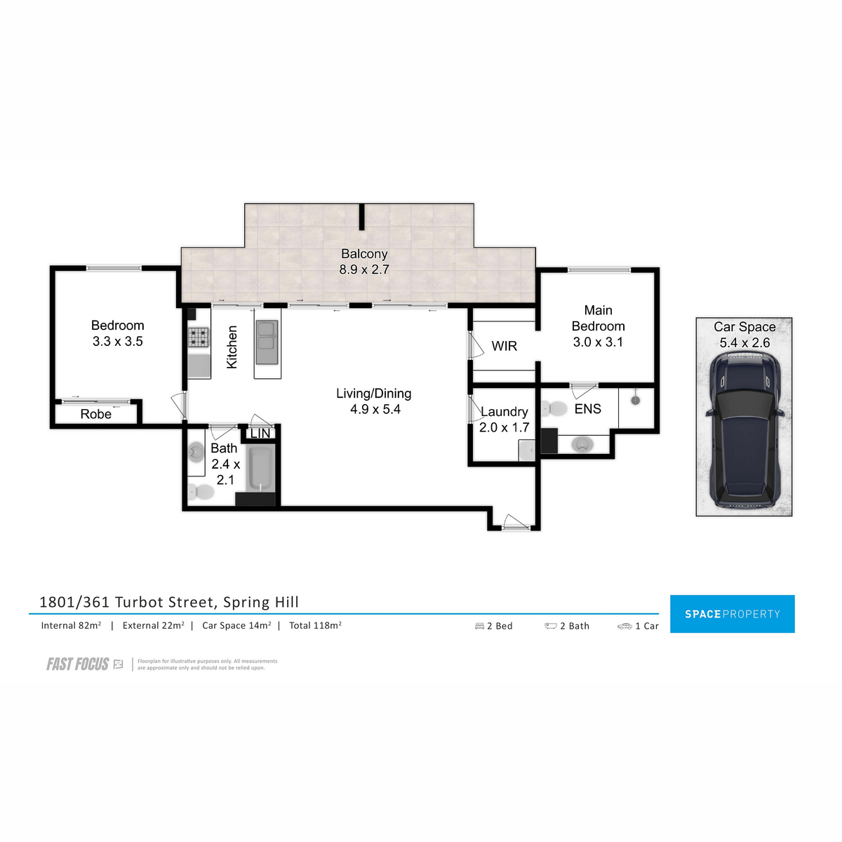Floorplan of Homely apartment listing, 1801/361 Turbot Street, Spring Hill QLD 4000