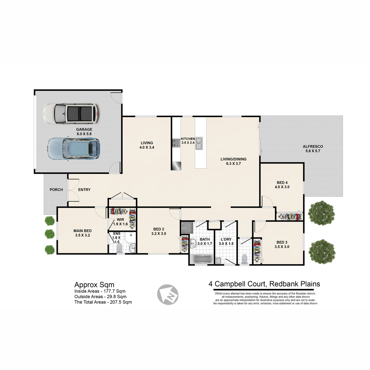 Floorplan of Homely house listing, 4 Campbell Court, Redbank Plains QLD 4301