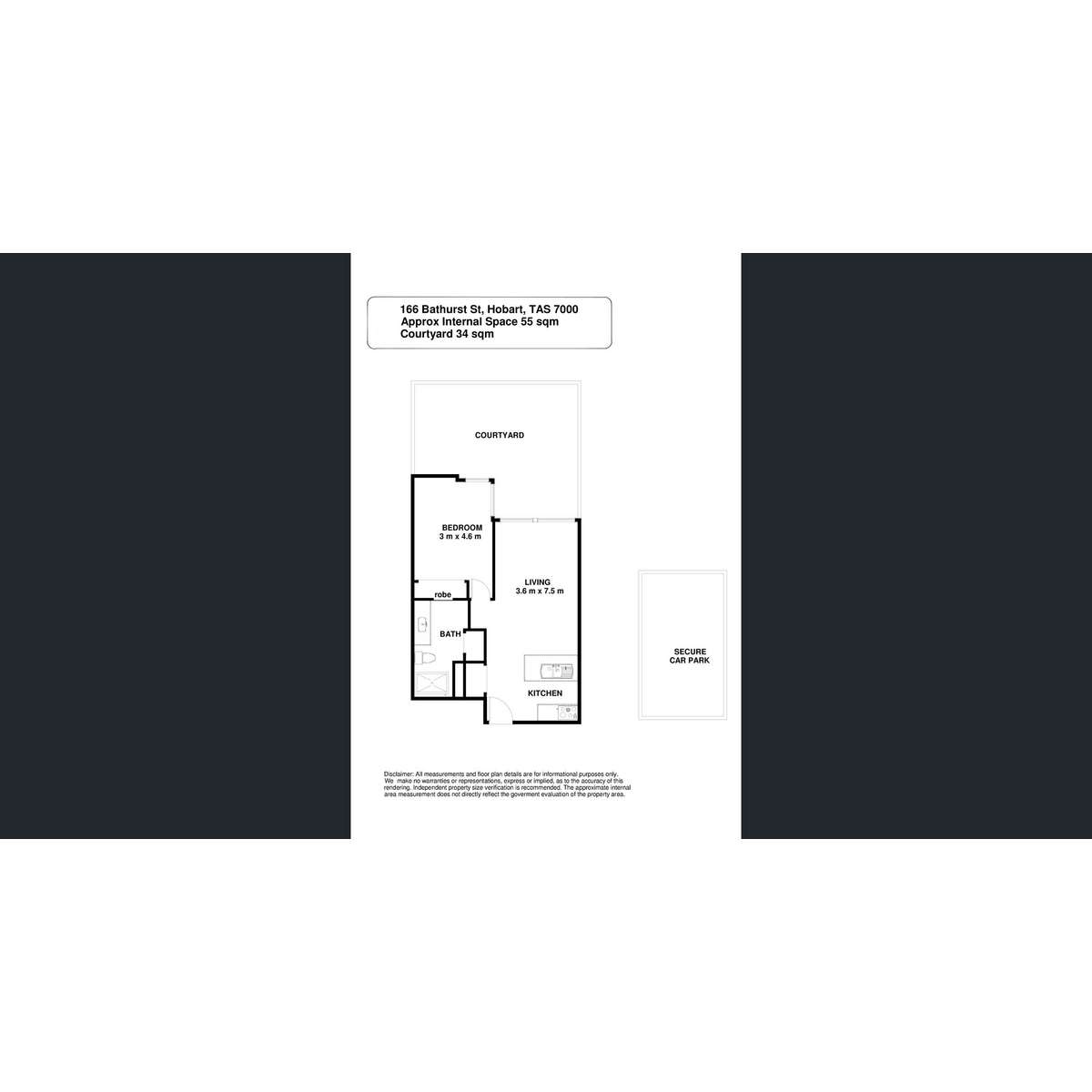 Floorplan of Homely apartment listing, 8/166 Bathurst Street, Hobart TAS 7000