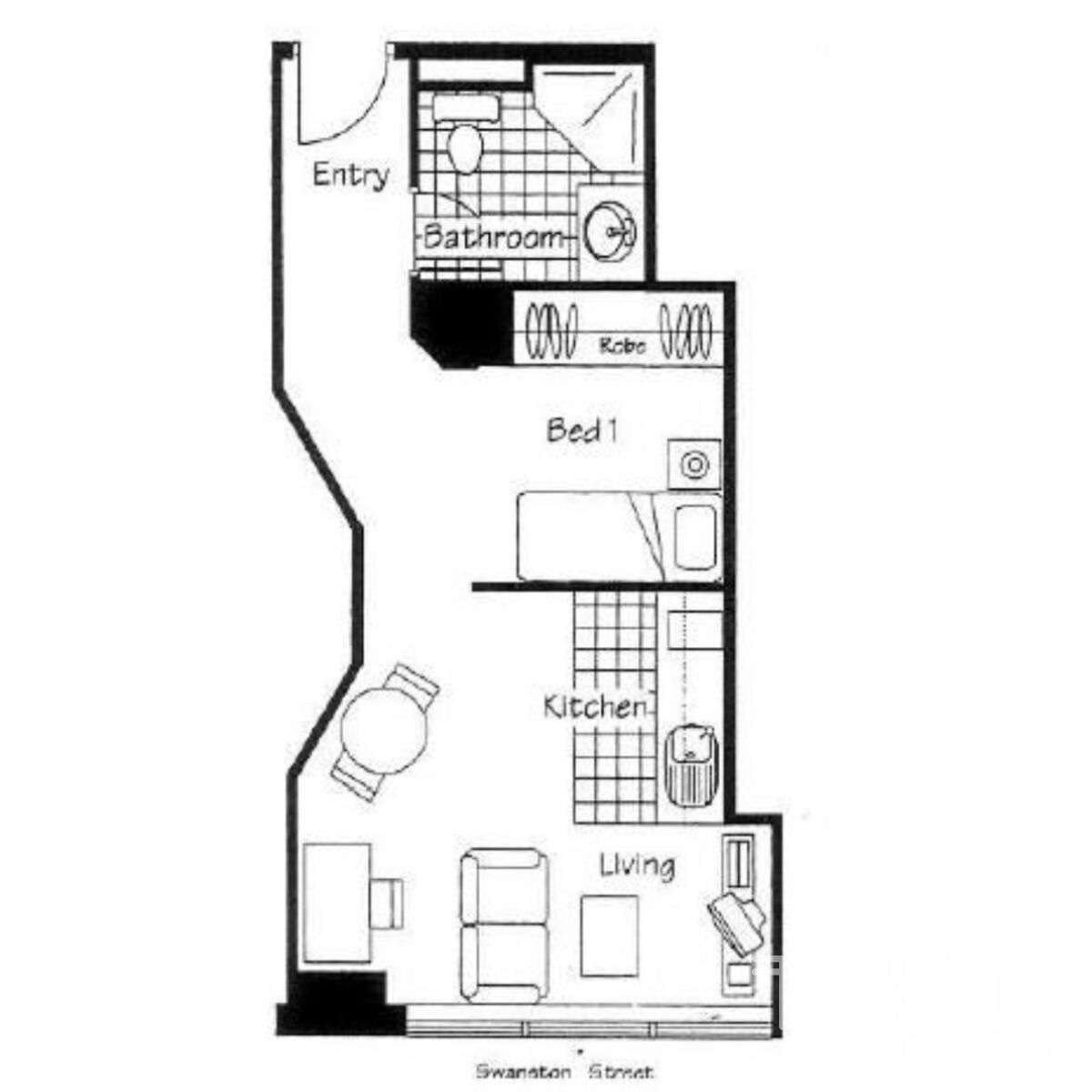 Floorplan of Homely apartment listing, 202/339 Swanston Street, Melbourne VIC 3000