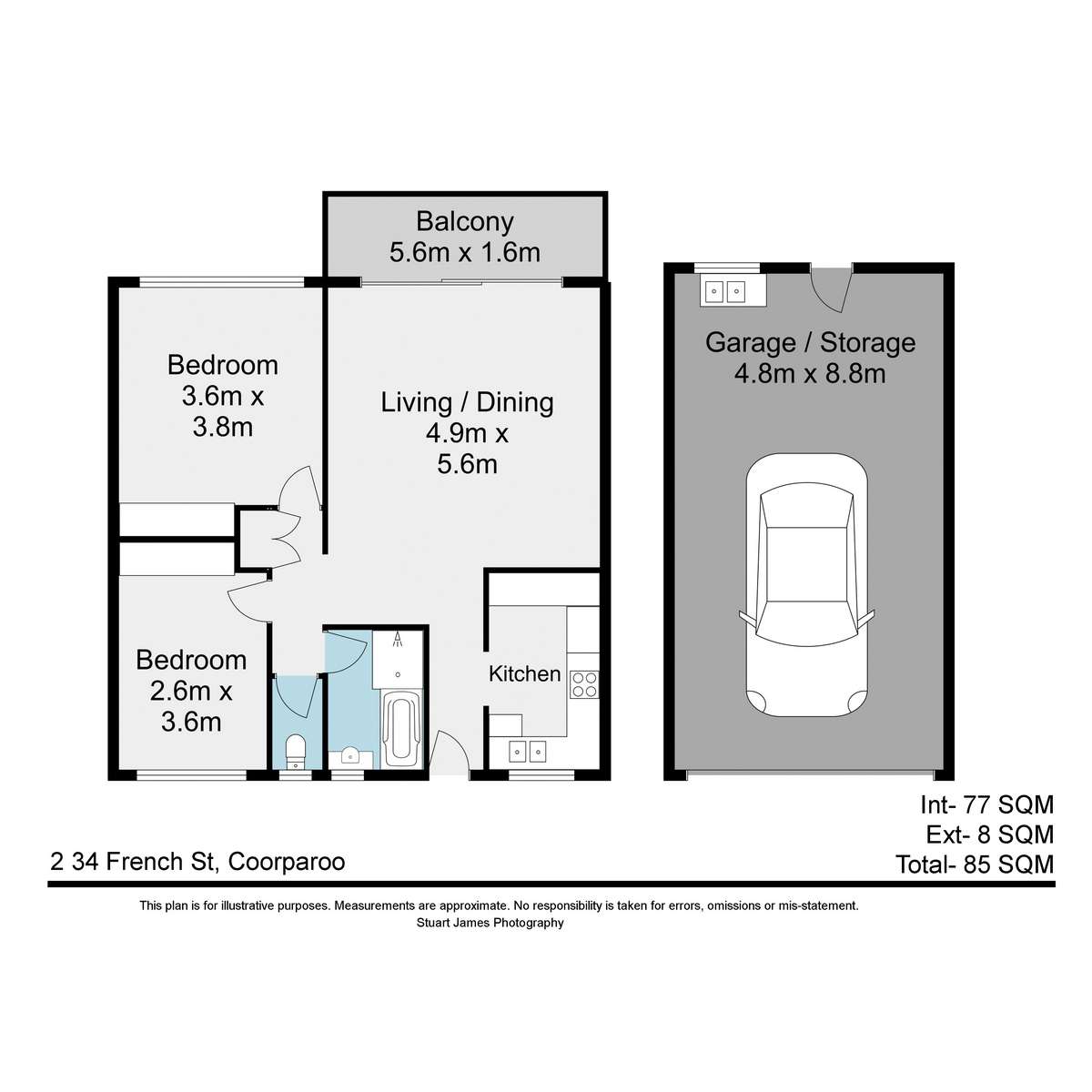 Floorplan of Homely unit listing, 2/34 French Street, Coorparoo QLD 4151