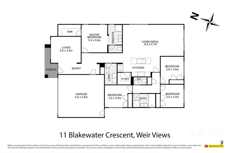 Floorplan of Homely house listing, 11 Blakewater Crescent, Weir Views VIC 3338