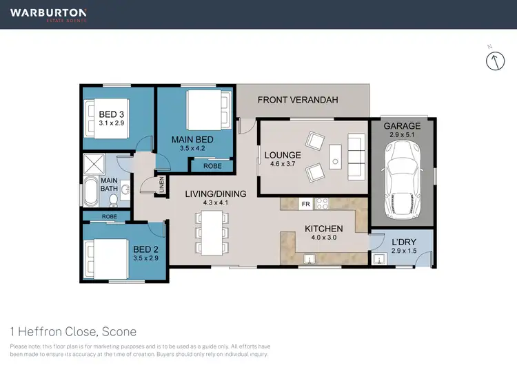 Floorplan of Homely house listing, 1 Heffron Close, Scone NSW 2337