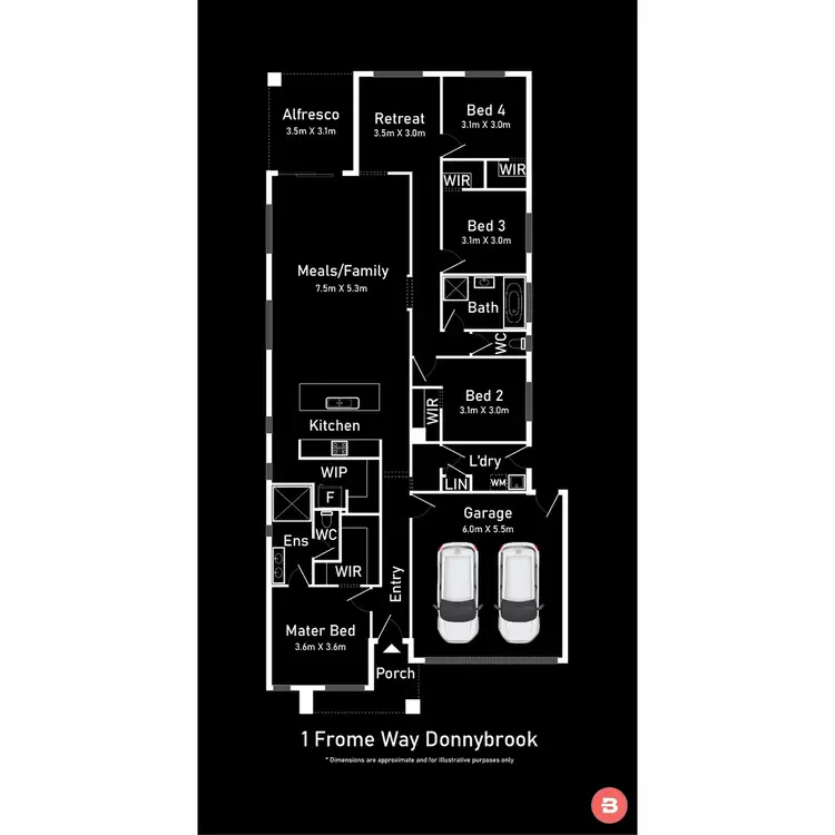 Floorplan of Homely house listing, 1 Frome Way, Donnybrook VIC 3064
