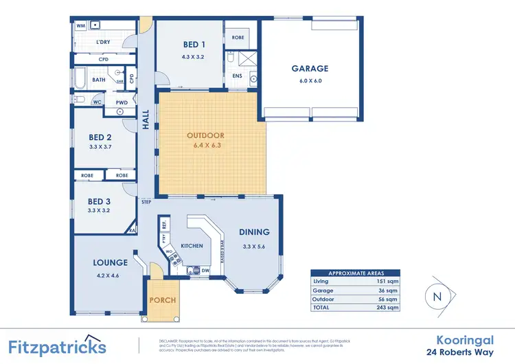 Floorplan of Homely house listing, 24 Roberts Way, Kooringal NSW 2650