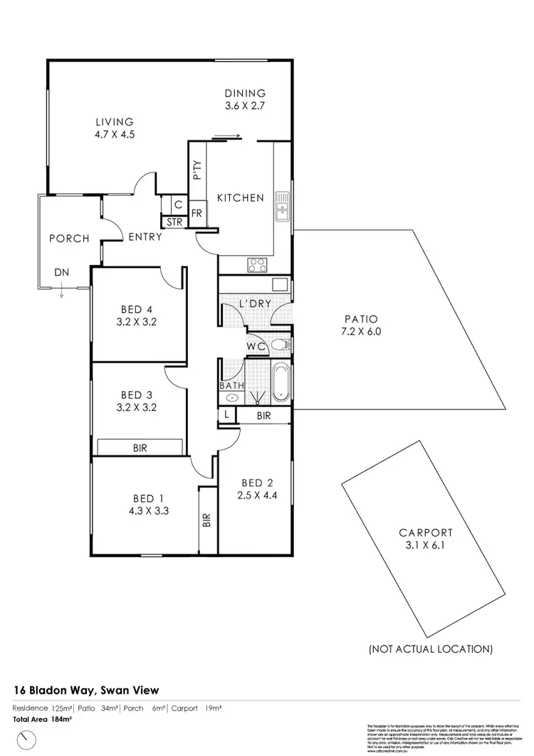 Floorplan of Homely house listing, 16 Bladon Way, Swan View WA 6056