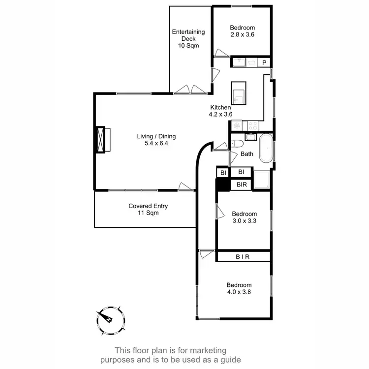 Floorplan of Homely unit listing, 1/74 South Street, Bellerive TAS 7018