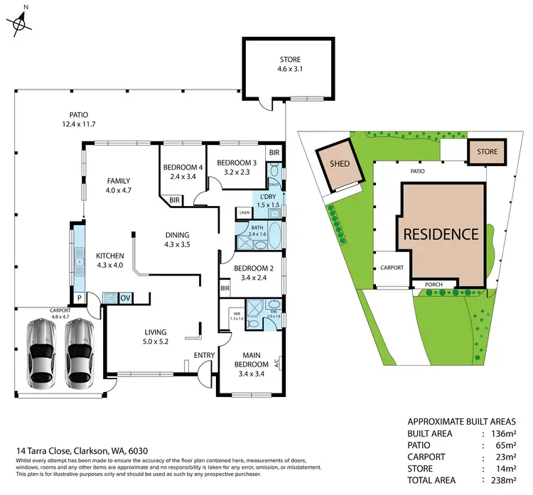 Floorplan of Homely house listing, 14 Tarra Close, Clarkson WA 6030