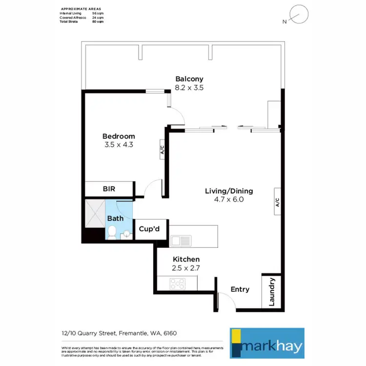Floorplan of Homely apartment listing, 12/10 Quarry Street, Fremantle WA 6160