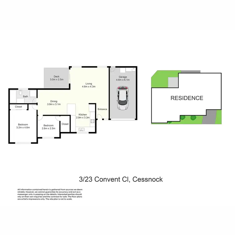Floorplan of Homely semi-detached listing, 3/23 Convent Close, Cessnock NSW 2325