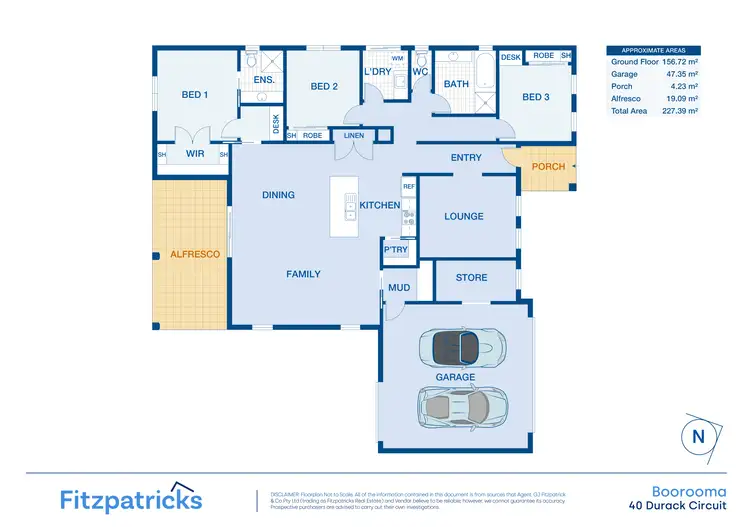 Floorplan of Homely house listing, 40 Durack Circuit, Boorooma NSW 2650