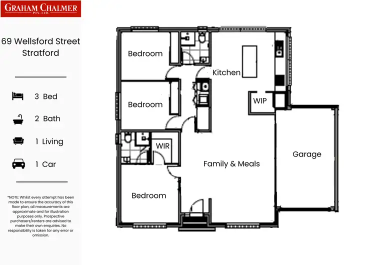 Floorplan of Homely unit listing, 69 Wellsford Street, Stratford VIC 3862