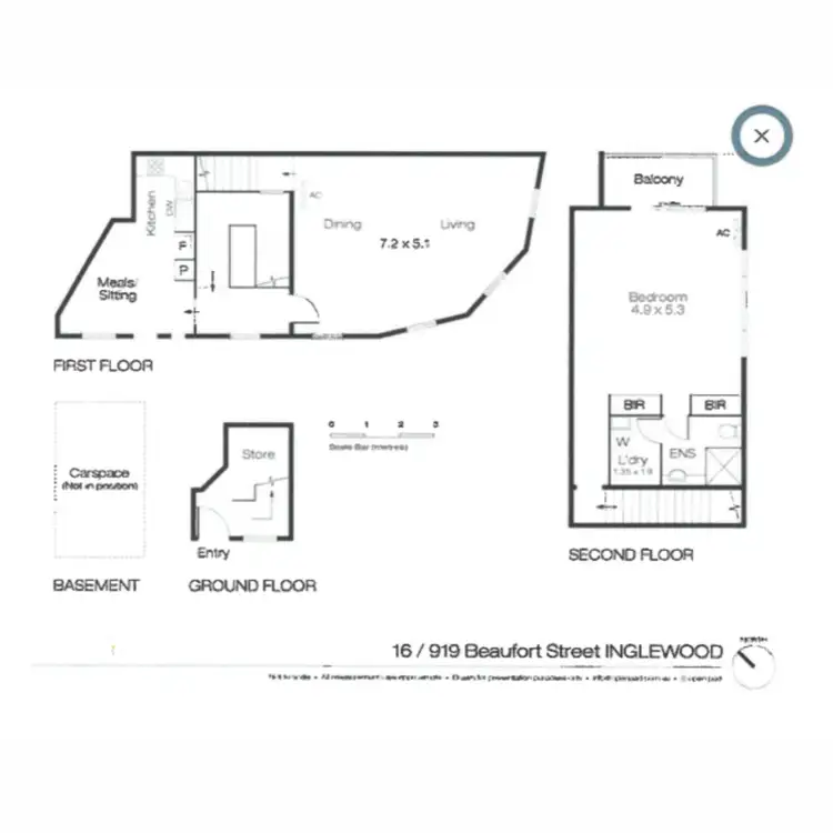Floorplan of Homely unit listing, 16/919 Beaufort Street, Inglewood WA 6052