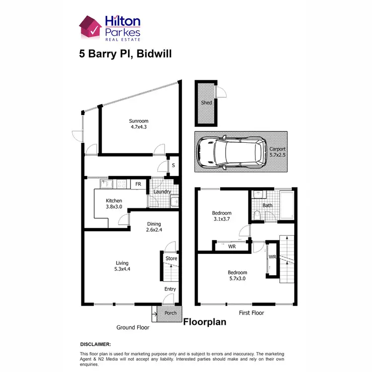 Floorplan of Homely townhouse listing, 5 Barry Place, Bidwill NSW 2770