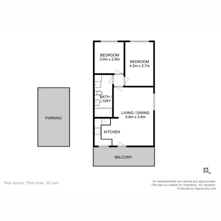 Floorplan of Homely unit listing, 2/6 Onslow Place, Mount Nelson TAS 7007