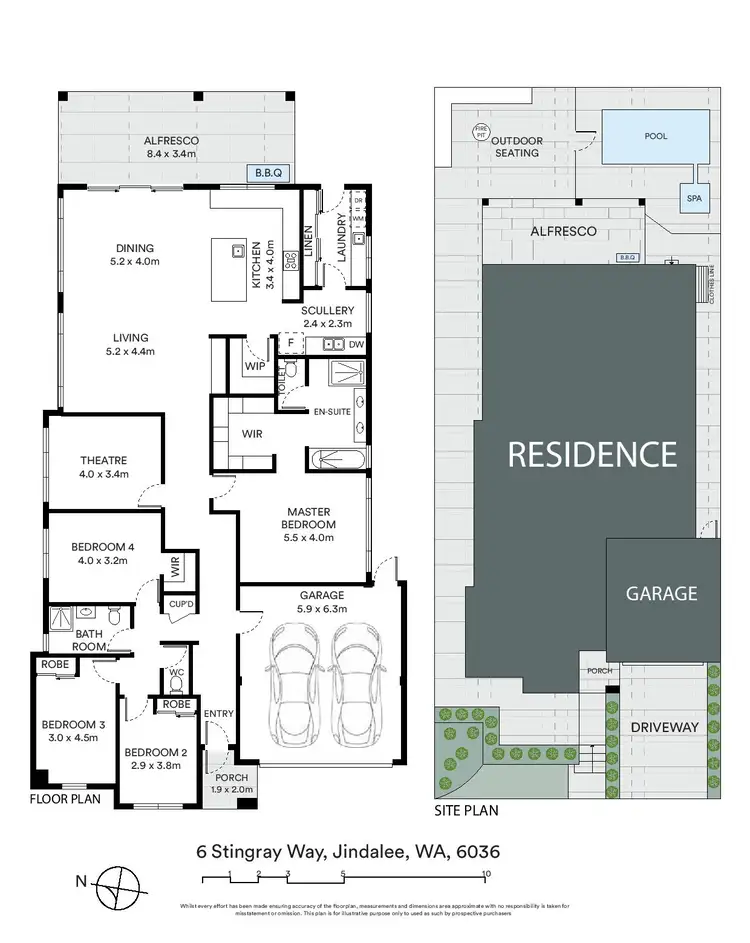 Floorplan of Homely house listing, 6 Stingray Way, Jindalee WA 6036