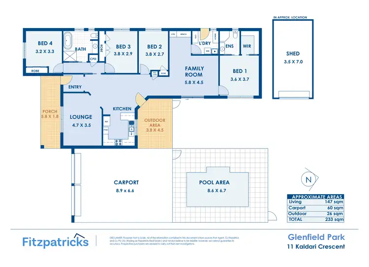 Floorplan of Homely house listing, 11 Kaldari Crescent, Glenfield Park NSW 2650