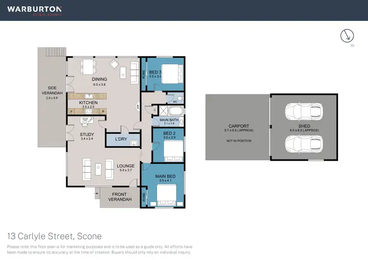 Floorplan of Homely house listing, 13 Carlyle Street, Scone NSW 2337