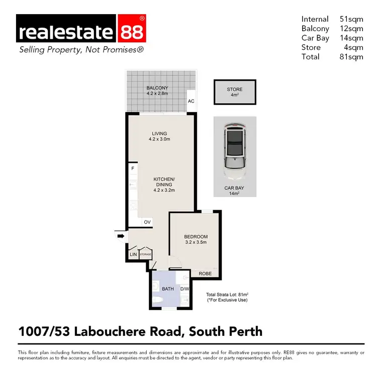 Floorplan of Homely apartment listing, 1007/53 Labouchere Road, South Perth WA 6151