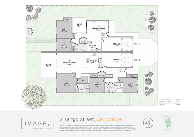 Floorplan of Homely semi-detached listing, 1/2 Tango Street, Caboolture QLD 4510