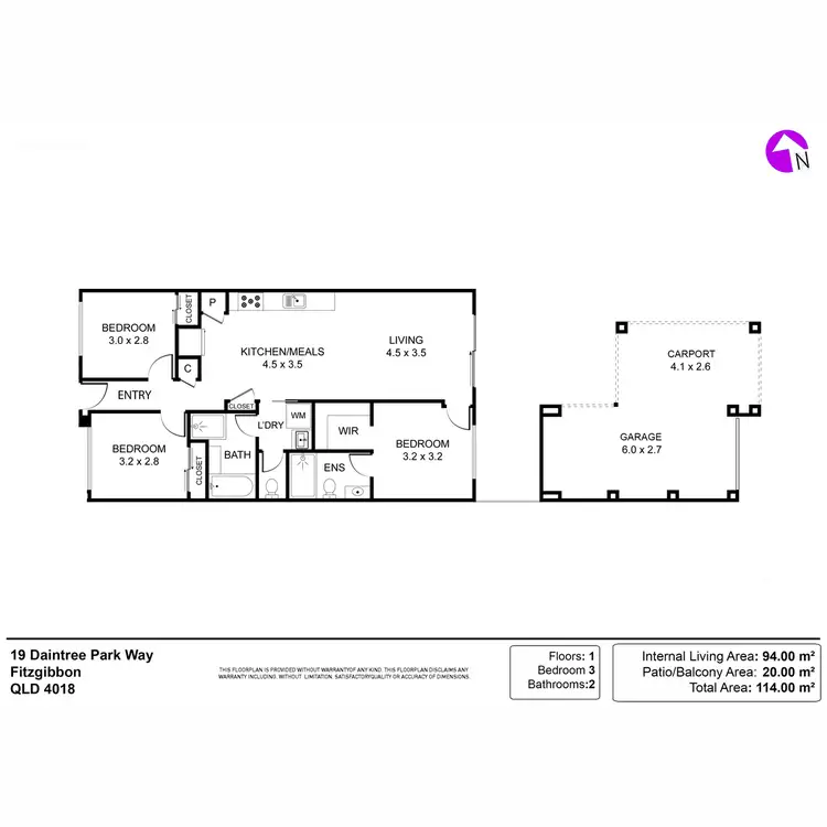 Floorplan of Homely house listing, 19 Daintree Park Way, Fitzgibbon QLD 4018