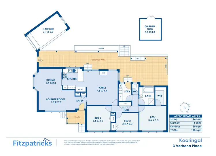 Floorplan of Homely house listing, 3 Verbena Place, Kooringal NSW 2650