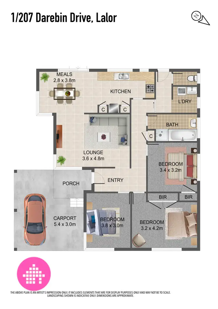 Floorplan of Homely unit listing, 1/207 Darebin Drive, Lalor VIC 3075