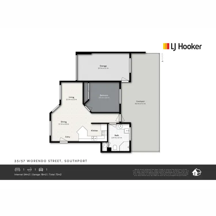 Floorplan of Homely townhouse listing, 35/57 Worendo Street, Southport QLD 4215