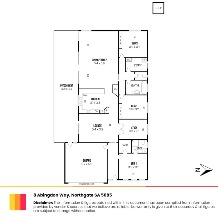 Floorplan of Homely house listing, 8 Abingdon Way, Northgate SA 5085