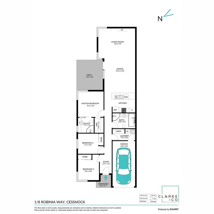 Floorplan of Homely villa listing, 1/8 Robinia Way, Cessnock NSW 2325