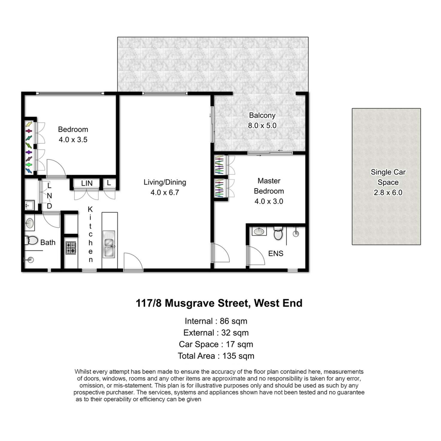 Floorplan of Homely apartment listing, 117/8 Musgrave Street, West End QLD 4101