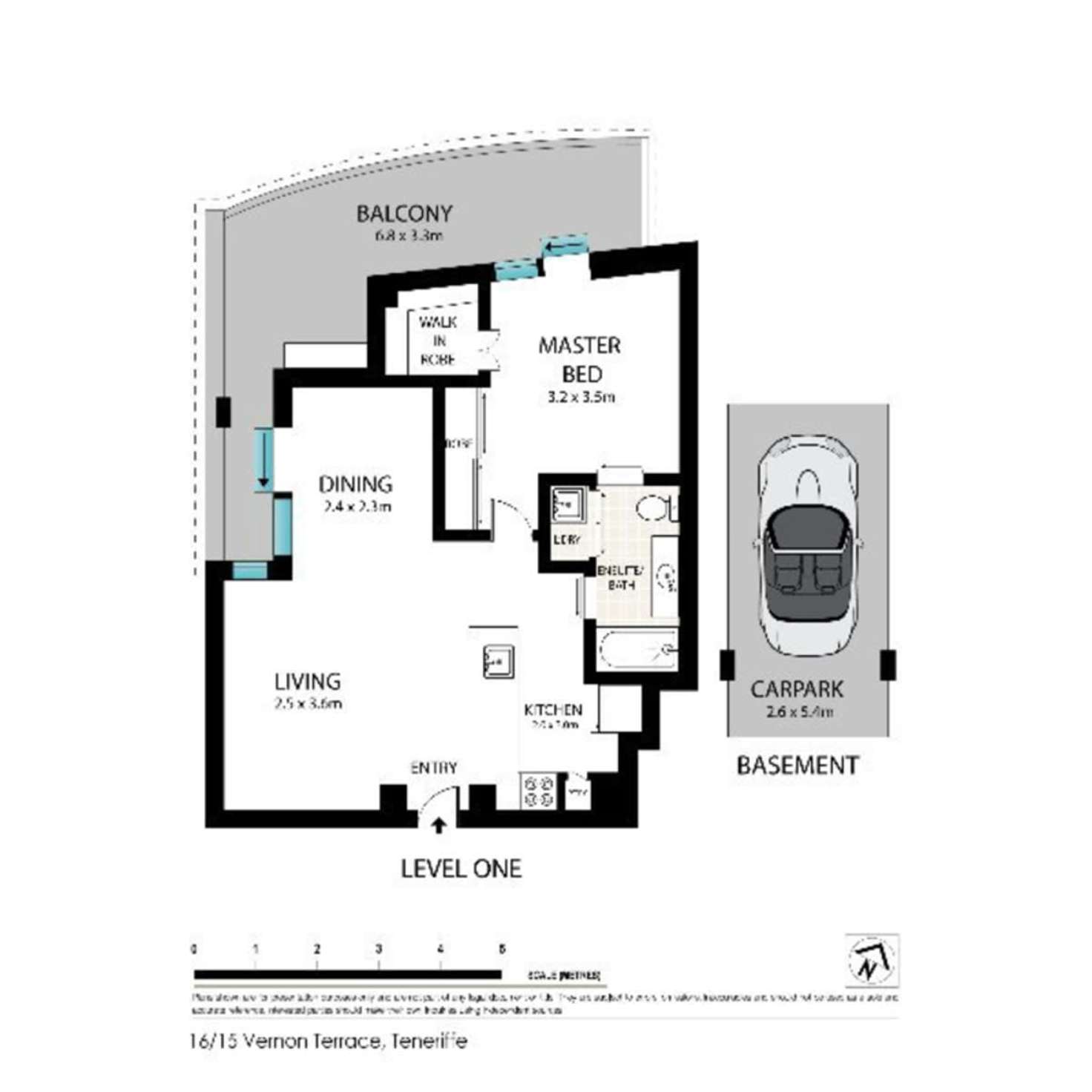 Floorplan of Homely apartment listing, 15 Vernon Tce, Teneriffe QLD 4005