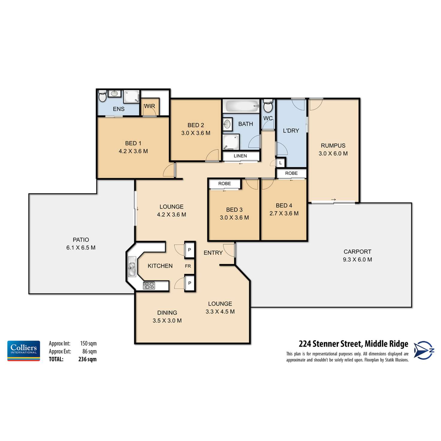 Floorplan of Homely house listing, 224 Stenner Street, Middle Ridge QLD 4350