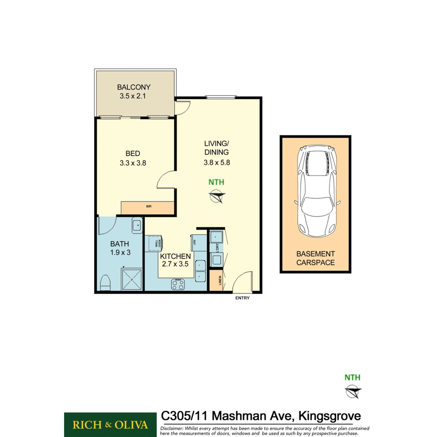 Floorplan of Homely apartment listing, C305/11 Mashman Avenue, Kingsgrove NSW 2208