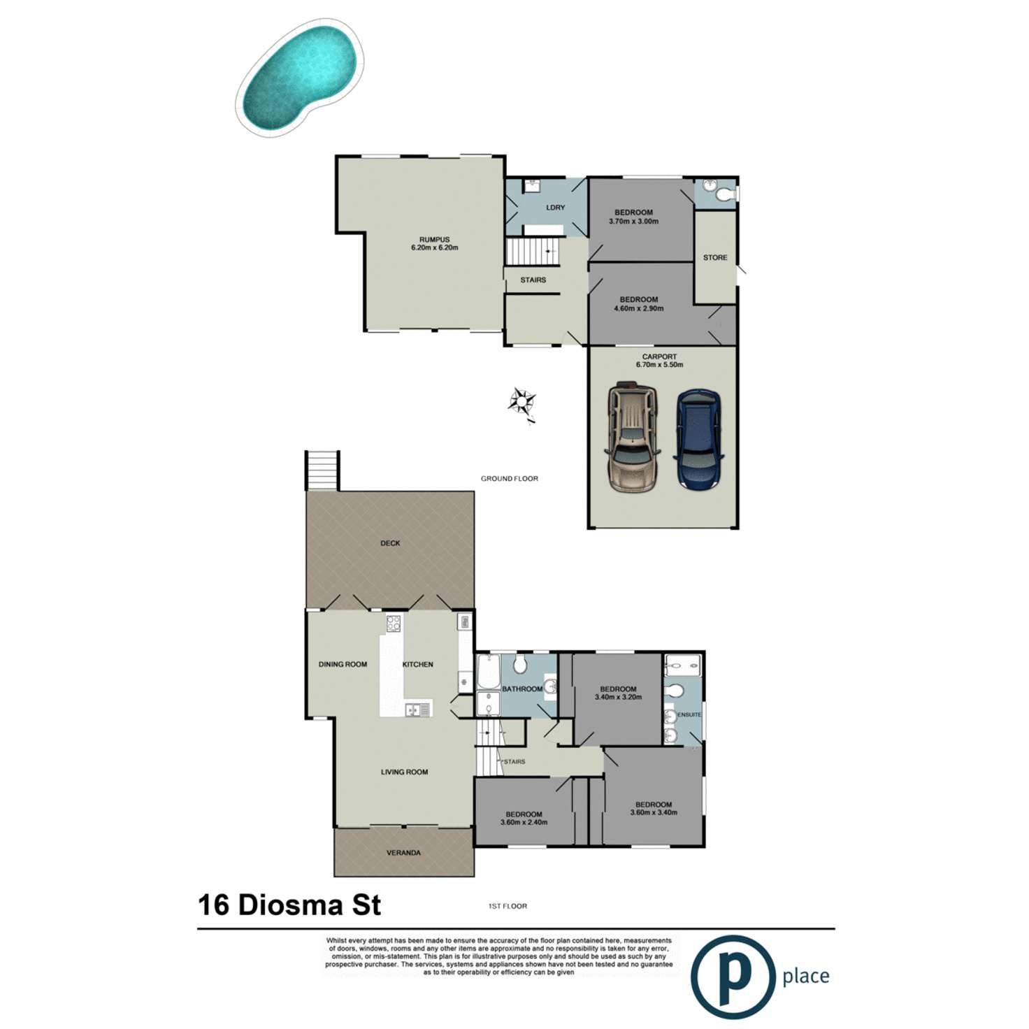 Floorplan of Homely house listing, 16 Diosma Street, Bellbowrie QLD 4070