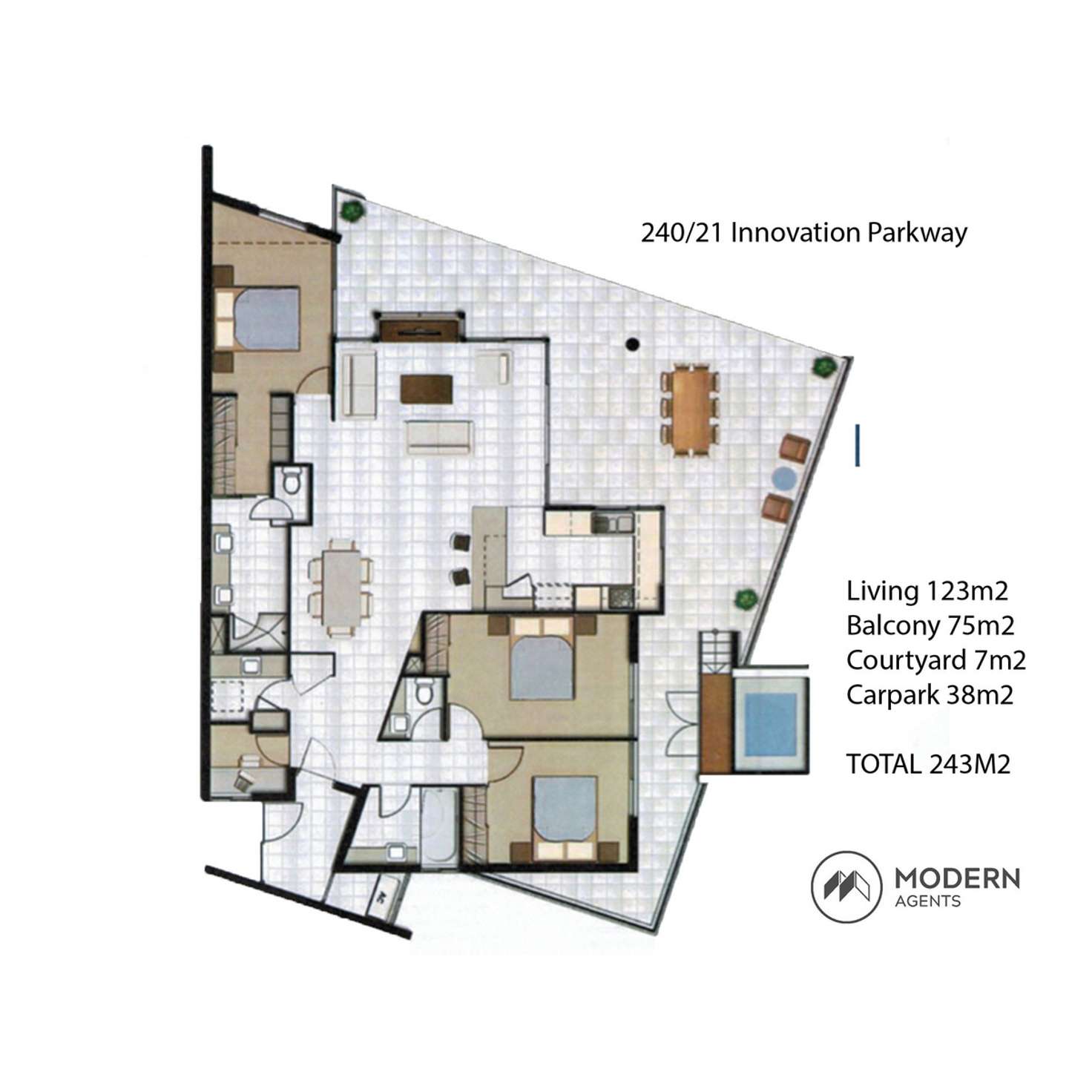 Floorplan of Homely apartment listing, 240/11 Innovation Parkway, Birtinya QLD 4575