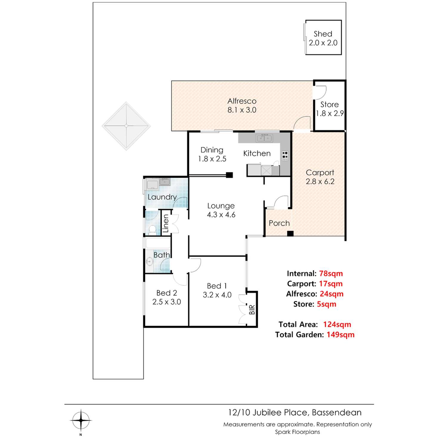 Floorplan of Homely villa listing, 12/10 Jubilee Place, Eden Hill WA 6054