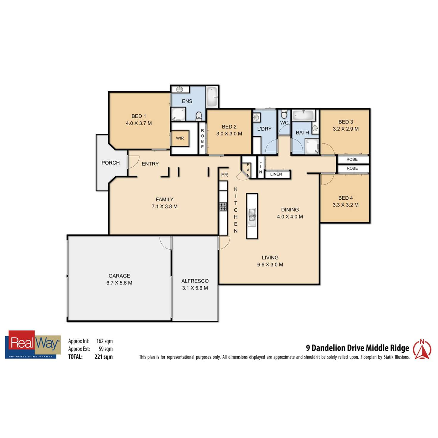 Floorplan of Homely house listing, 9 Dandelion Drive, Middle Ridge QLD 4350