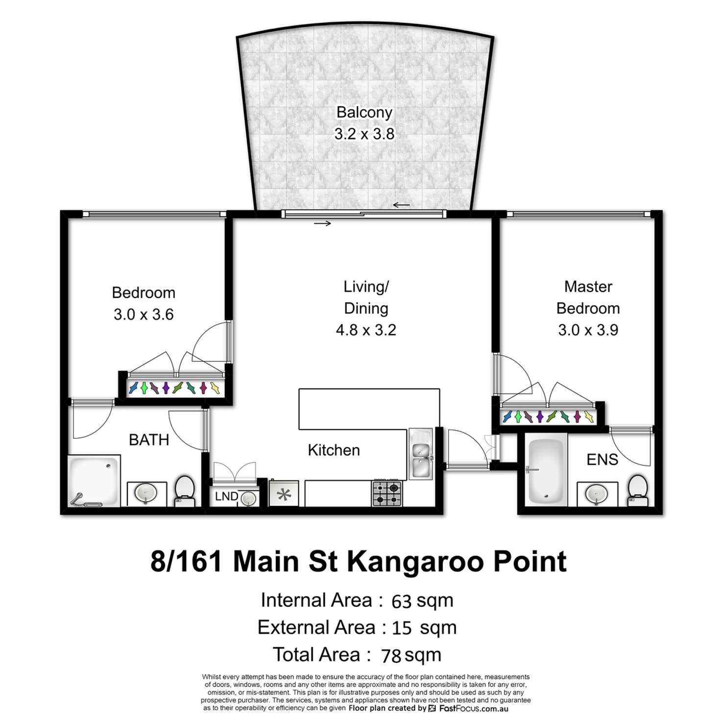 Floorplan of Homely apartment listing, 8/161 Main Street, Kangaroo Point QLD 4169