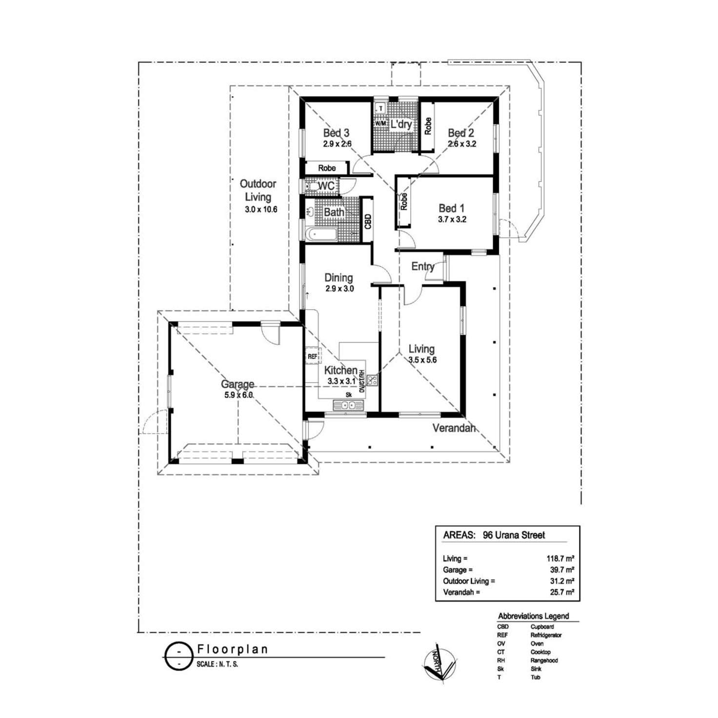 Floorplan of Homely house listing, 96 Urana Street, Turvey Park NSW 2650