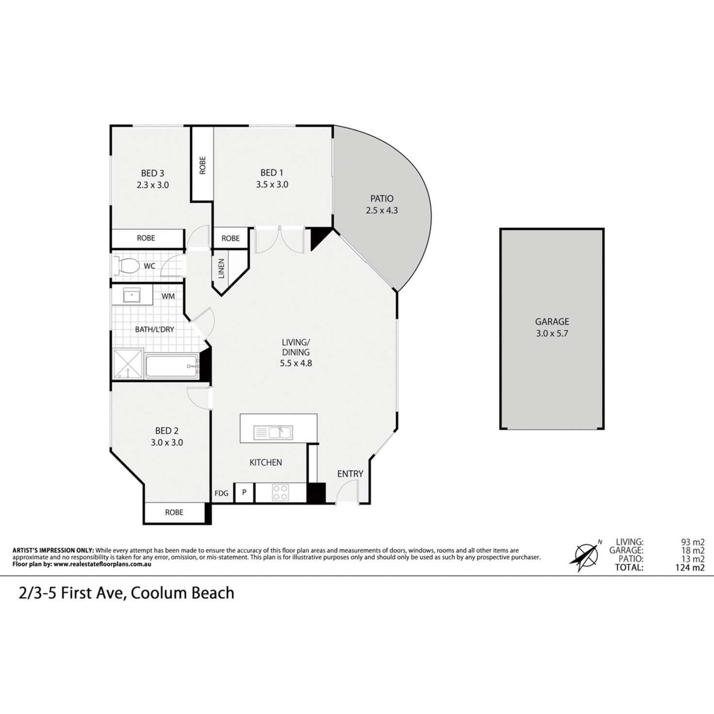 Floorplan of Homely apartment listing, 2/3-5 First Avenue, Coolum Beach QLD 4573